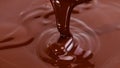 Melted chocolate swirl background. Liquid chocolate close-up Royalty Free Stock Photo