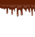 Melted chocolate syrupy drips isolated on white ba Royalty Free Stock Photo