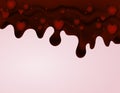 Melted chocolate vector. Brown droplets background Royalty Free Stock Photo