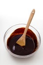 Melted dark chocolate in bowl Royalty Free Stock Photo