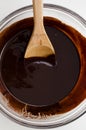 Melted dark chocolate in bowl Royalty Free Stock Photo