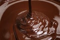 Melted dark chocolate flow Royalty Free Stock Photo