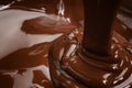 Melted dark chocolate flow