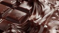 melted dark chocolate flow, candy or chocolate preparation Royalty Free Stock Photo