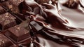 melted dark chocolate flow, candy or chocolate preparation Royalty Free Stock Photo