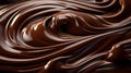 Melted dark chocolate swirl background, top view Royalty Free Stock Photo