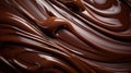 Melted dark chocolate swirl background, top view Royalty Free Stock Photo