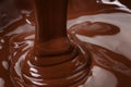 Melted dark chocolate thik flow Royalty Free Stock Photo