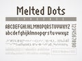 Melted dots pixel font. ASCII Windows-1252 code charts Royalty Free Stock Photo