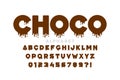 Melted dripping chocolate style font