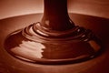 Melted flowing brown chocolate background