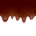 Melted flowing chocolate drips border vector illustration. Royalty Free Stock Photo