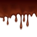 Melted flowing chocolate drips border vector illustration. Royalty Free Stock Photo