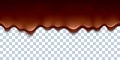 Melted flowing chocolate drips border vector illustration. Royalty Free Stock Photo