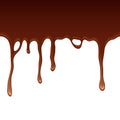 Melted flowing chocolate drips border vector Royalty Free Stock Photo