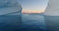 Melted hole in Antarctic iceberg drift blue ocean Royalty Free Stock Photo