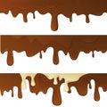 Melted Hot Chocolate Drops Vector Illustration Set