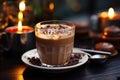 Melted hot chocolate, sweet dessert. liquid chocola Royalty Free Stock Photo