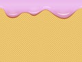 Melted Ice Cream Drips Down The Waffle. Seamless Repeating Vector Background - Texture For Design Of Sweets, Confectionery