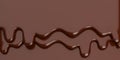 Melted milk brown chocolate flow down on brown banner Background with copy space.,3d model and illustration Royalty Free Stock Photo