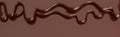 Melted milk brown chocolate flow down on brown banner Background with copy space.,3d model and illustration Royalty Free Stock Photo