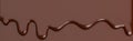Melted milk brown chocolate flow down on brown banner Background with copy space.,3d model and illustration Royalty Free Stock Photo