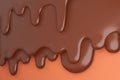 Melted milk brown chocolate flow down.,3d model and illustration Royalty Free Stock Photo