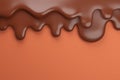 Melted milk brown chocolate flow down.,3d model and illustration Royalty Free Stock Photo