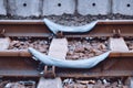 Melted railway track damaged due to wheel burn rail burn