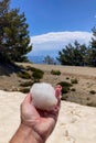 Melted snow on hiking trail to Mulhacen peak in the spring, Sierra Nevada range