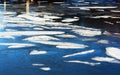 Melted spring ice on river background Royalty Free Stock Photo