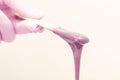 Melted wax for depilation cosmetic beauty procedure