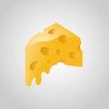 Melted Yellow Cheese piece triangle Vector