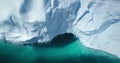 Melting Antarctic glacier ice cave turquoise water