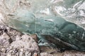 Melting blue glacier in Iceland nature