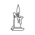 Melting candle icon, outline style Royalty Free Stock Photo