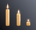Melting Candles Realistic Set Royalty Free Stock Photo