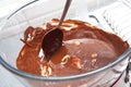 Melting chocolate in a bain marie Royalty Free Stock Photo