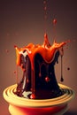 Melting chocolate Dripping, oozing, splashing. Ai generative