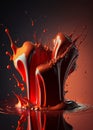 Melting chocolate Dripping, oozing, splashing. Ai generative