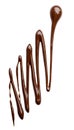 Melting chocolate drips. Chocolate isolated on white background. Royalty Free Stock Photo