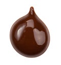 Melting chocolate drips. Chocolate isolated on white background. Royalty Free Stock Photo