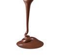 Melting chocolate drop on white background Royalty Free Stock Photo