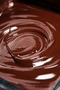 Melting chocolate, melted delicious chocolate for handmade praline icing confectionery Royalty Free Stock Photo