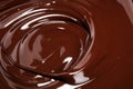 Melting chocolate, melted delicious chocolate for handmade praline icing confectionery Royalty Free Stock Photo