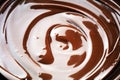 Melting chocolate, melted delicious chocolate for praline icing Royalty Free Stock Photo