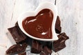 Melting chocolate / melted chocolate/ chocolate swirl and stack Royalty Free Stock Photo