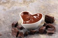 Melting chocolate / melted chocolate/ chocolate swirl and stack Royalty Free Stock Photo