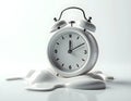 Melting Clock Isolated White Background Time Surreal Concept Royalty Free Stock Photo