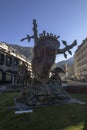 The melting clock by Salvador Dali in Andorra la Vella Royalty Free Stock Photo